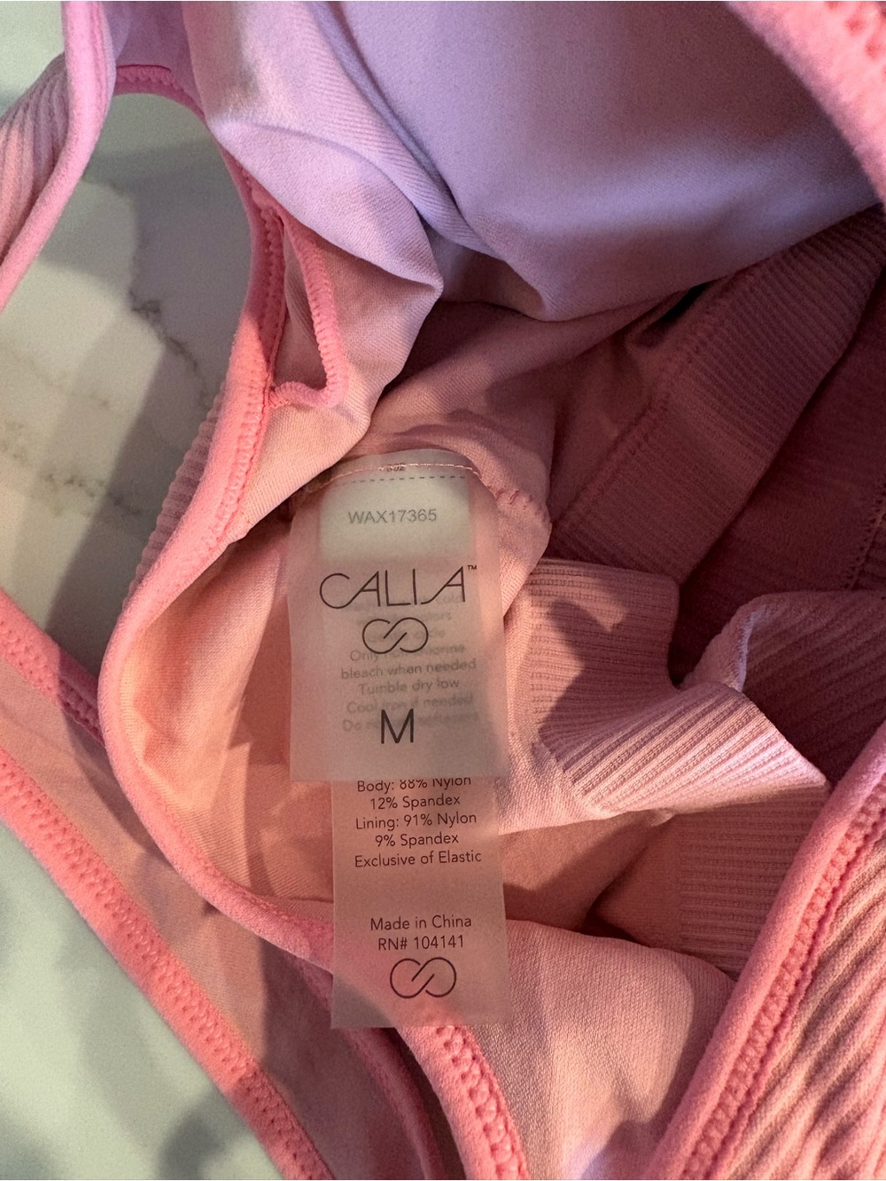 CALIA by Carrie Underwood Pink Ribbed Crop Tank - Picture 3 of 3